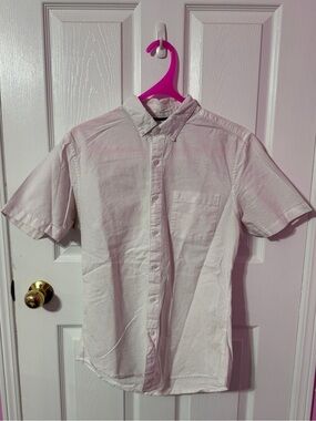 Topman Pale Pink Short-Sleeve Button-Down Shirt